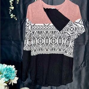 Women’s Western Pink & Black  Sweater